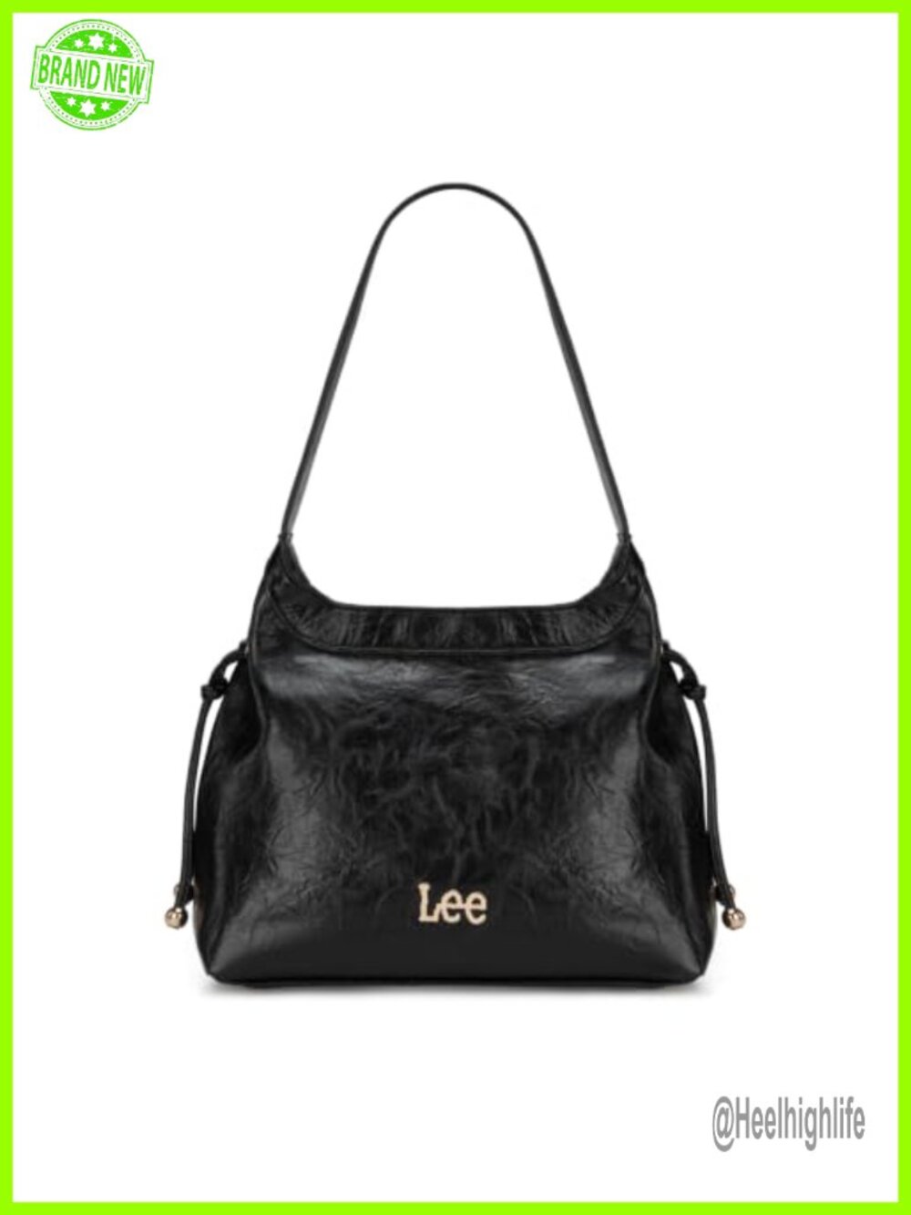 Wrinkled Textured Leather Hobo Shoulder Bag Top Handle Satchel Purse